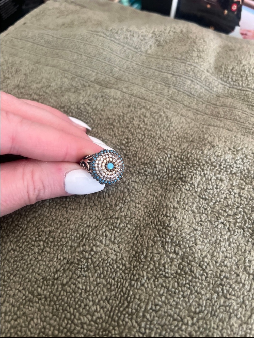 Turkish 925 evil eye ring